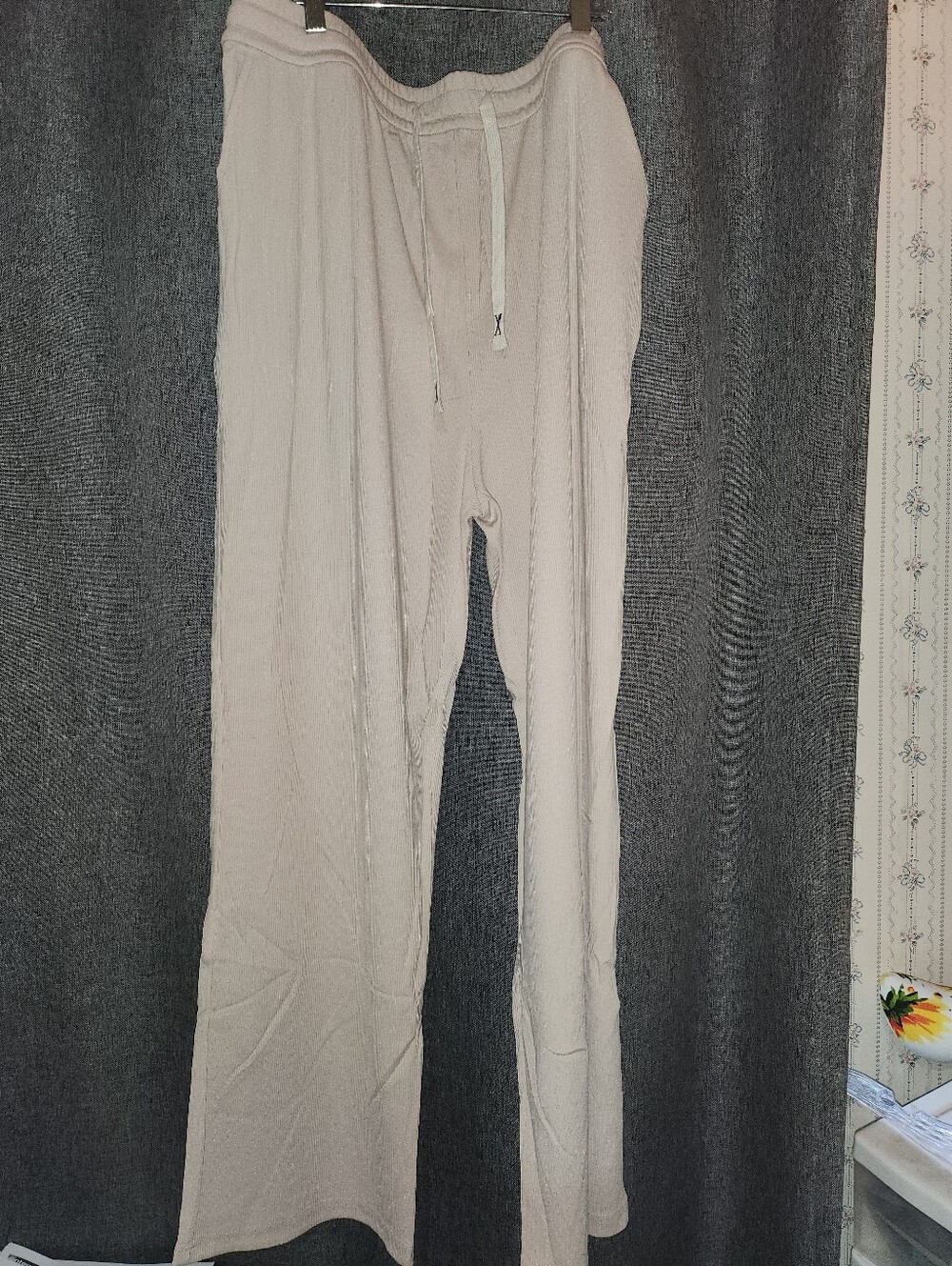 Beige Women's Drawstring Lounge Pants